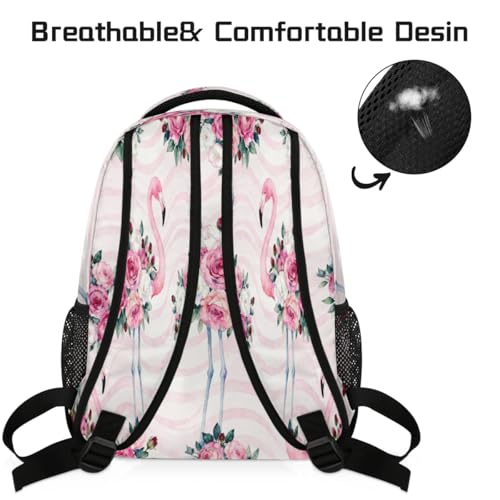 Mochila de viaje con diseño de rosas para escapadas y universidad 4