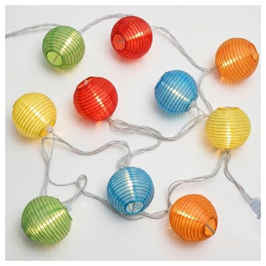 Multicolor Lantern String Lights, 8.5Ft Outdoor Lantern Christmas Lights with 10 Nylon Colorful Lanterns, Plug in Patio Lantern Lights for Home Patio Party Wedding Bistro Indoor Bedroom Decoration