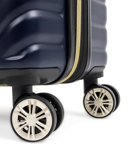 Image of Kenneth Cole REACTION Women's Madison Square Hardside Chevron Expandable Luggage, Navy, 24-Inch Checked, Kenneth Cole Reaction Women's Madison Square Hardside Chevron Expandable Luggage