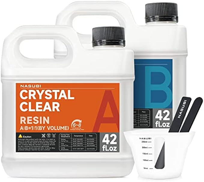 80 oz Casting Epoxy Kit - Crystal Clear Epoxy for Wood, Molding, Jewelry Making, Tabletops - Non Yellowing 2 Part Resin Kit (47 oz Resin & 47 oz Hardener) with Silicone Cups, Rods, Sticks