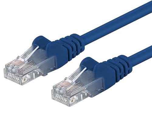 PremiumCord Netzwerkkabel, Ethernet, LAN & Patch Kabel CAT5e, UTP, Schnell flexibel & Robust RJ45 Kabel 1Gbit/S, AWG 26/7, Kupferkabel 100% Cu, Blau, 7m