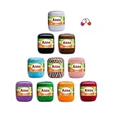 Kit 10 Linha Anne 65m 19g P/Tricô Crochê Cores Sortidas