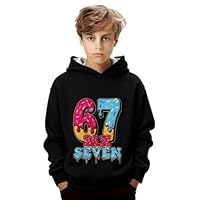 Kids 67 Hoodies Sweatshirts Girls Boys Funny 6 7 Meme Hoodie Long Sleeve Ice Cream Drip 67 Pullover for Teens Boys Girls