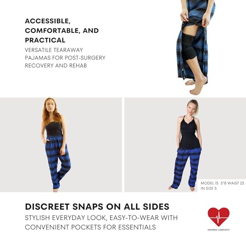Image of Inspired Comforts Unisex Tearaway Post Surgery Recovery Pajama Pants with Side Snaps & Pockets