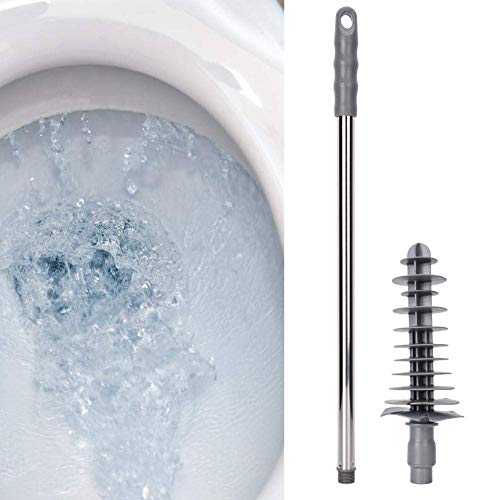 Image of TOPINCN Toilet Plunger Long Handle Toilet Plunger Bathroom Blockage Unblocker Flexible Clog Remover Dredge Tool