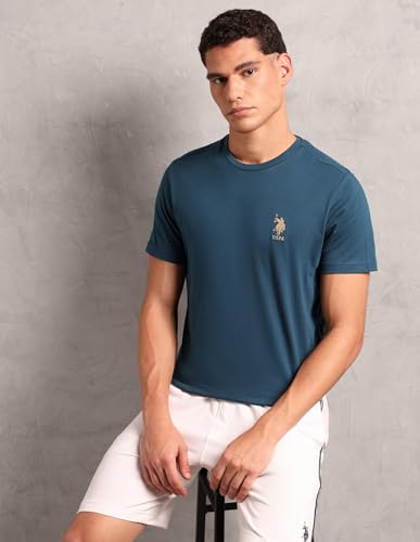 Image of U.S. Polo ASSN. Mens Crew Neck Embroidered Logo I633 Lounge T-Shirt - Pack of 1