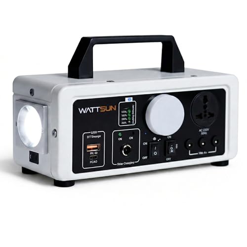 Image of Wattsun Portable Power Station 450W with 296Wh inbuilt Lithium Battery | Solar Compatible | 6 Output Ports | Emergency Power Backup for Home, Camping, Travel | 3-Year Warranty | IP32 certified
