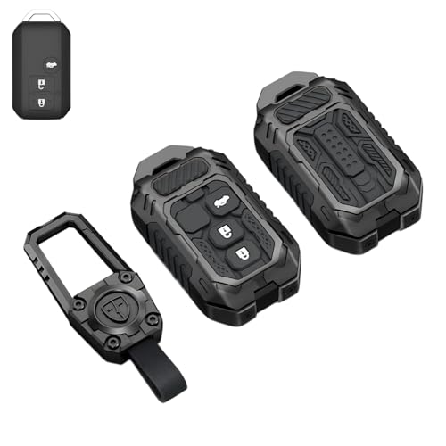 Image of Car Key Cover Compatible with Suzuki Swift Dzire 2025 , Baleno, Ertiga 3 Push Button Smart Remote Key (Transformer Black)
