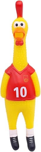 POPLAY Juguetes de goma de 14 pulgadas para mascotas de látex de grado de pollo, novedosos juguetes para mascotas para todos los grupos de edad,