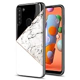 GORGCASE Phone CASE for Samsung Galaxy A21 (NOT FIT A21S) Slim Graphic Design Anti-Scratch Shook-Proof Hybrid PC TPU Bumper Armor Cute Teen BOY Girls Women Drop Protective Cover Marble Black White