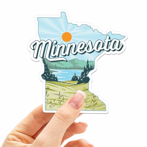 Minnesota Lakes Sticker for Hydroflask - Cool Midwest Explore Sticker for Laptop - Cute MN Nature Waterproof Vinyl Decal