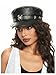 WDIRARA Women's Rivet PU Leather Beret Hat Fashion Caps Punk Rock Gothic Hats Metal Black One-Size