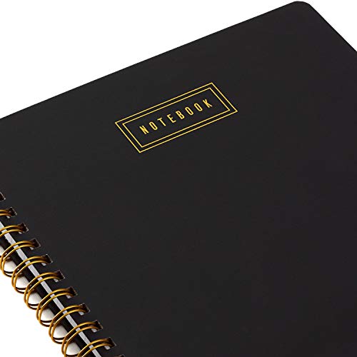 Hallmark Caderno espiral (diário pautado em preto e dourado)