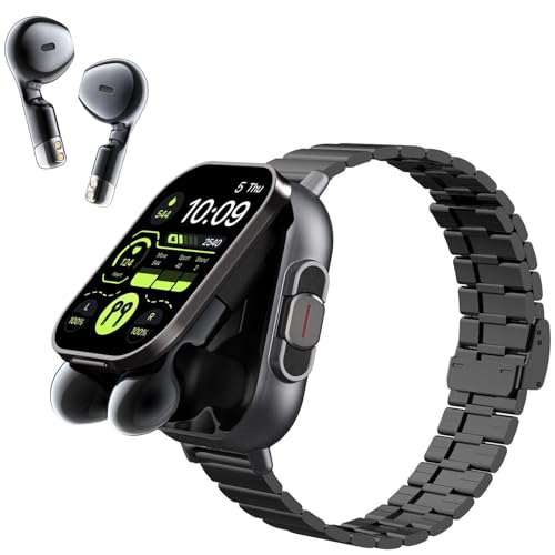 Reloj Inteligente 2 en 1 con Auriculares, HD Pantalla Táctil de 2,01', 100 + Modos Deportivos, Monitor de Actividad Física con Frecuencia Cardíaca y Sueño para iOS y Android