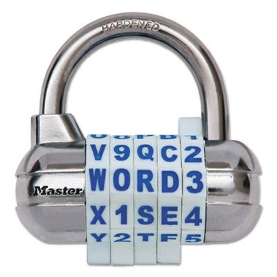 Image of Master Lock 1534D Locker Lock Set Your Own Word Combination Padlock, 1 Pack, Assorted Colors