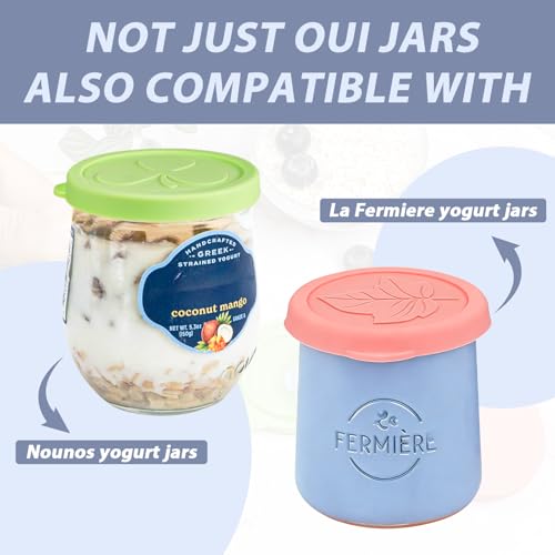 Couvercles silicone pour bocaux yaourt 140ml étanches et lavables