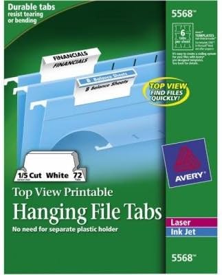 Avery Top View Printable Hanging File Tabs : Amazon.com.mx: Oficina y ...