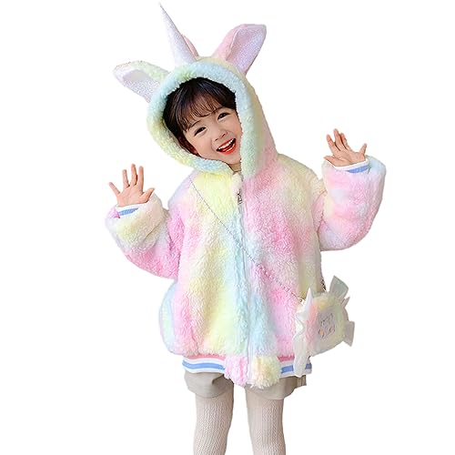 Girl's Unicorn Hooded Coat Winter Jacket Warm Outwear with a Candy-Shaped Bag