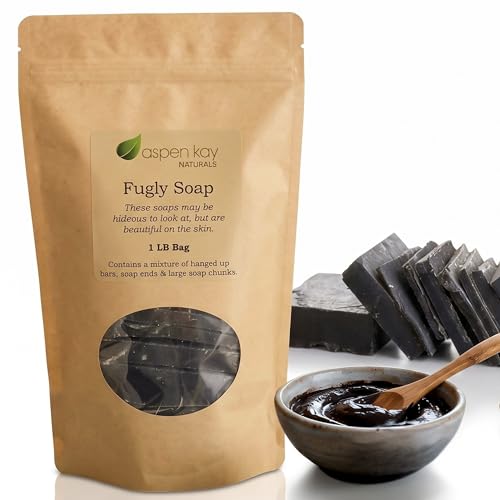Fugly Soap Bag, Dead Sea & Charcoal Soap Ends, Pieces & Dented Bars, 1 lb