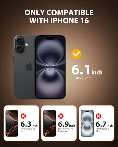 Image of PDDKISS 2 Pack Screen Protector for iPhone 16 (2024) 6.1 inch Shatterproof Tempered Glass Edge Coverage