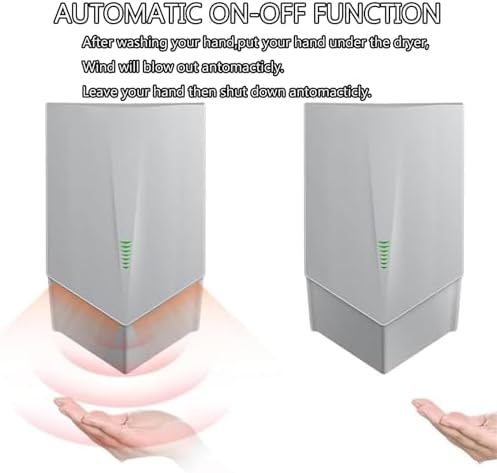 1500W Infrared Sensor Hand Dryer - Wall Mounted Electric Hand Dryer for Toilets, IPX1 Waterproof, Fast Drying 5-8 Seconds, High Wind Speed for Office & Restaurant - Black