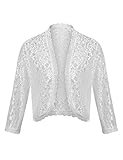 Dieser Bolero-Bolero aus Spitze ist eine Schicht für coole Abendbrisen. Er präsentiert Ihren Look mit unbestreitbarem Glamour. Er fügt ausgefallene Details mit süßem gewelltem Rand hinzu