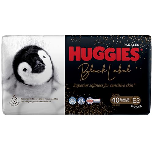 Huggies Black Label Pañales Desechables Premium Etapa 2 Unisex