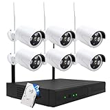 Baepeish 3MP Wireless Security Camera System – 6 Wi-Fi Bullet Cams + 10CH NVR, 15m IR Night Vision, IP66 Weatherproof, H.265, Plug-and-Play Indoor/Outdoor Surveillance, Mobile Alerts, Dual Storage