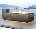 NICESOUL 42'' Propane/Natural Gas Fire Pit Table, Rectangle Firepits with Tank Table, 50000 BTU Modern Outdoor Fireplace with LED Lights for Outside Patio Backyard Deck Porch, CSA Certified, Dark Gray