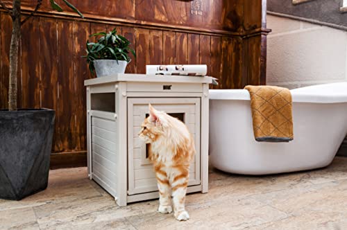 New Age Pet Habitat N’ Home Pet Litter Box Cover, Antique White, Standard #TOP5