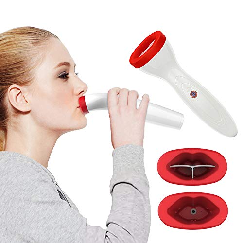MOXIN Potenciador de Labios Eléctrico Bomba de Aumento de Labios, Herramienta Automática de Belleza de Labios para Realce de Labios, Diseño Inteligente de 3 Velocidades,Blanco