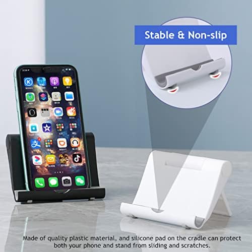 Morices 4 Pcs Foldable Cell Phone Stand, Universal Adjustable Angle Mobile Phone Holder, Portable Pocket Desktop Tablet Stands Holder Cradle Compatible with Smartphones Kindle (Black & White)