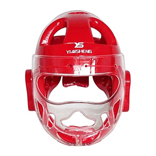 kowaku Niños Adultos Karate Headgear Ventilación Ajustable Protección para la Cabeza Safety Head Guard Soft Head Gear Impermeable para Boxeo Sparring Muay, Rojo, s