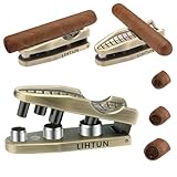 FANKAI Cigar Punch with Cigar Holder Kit,Triple-Punch Cutter,2 Cigar Stand, 20-25-30 Ring Guage, Hole Opener with Portable Bag,Multifunctional Puncher Tool(Bronze)