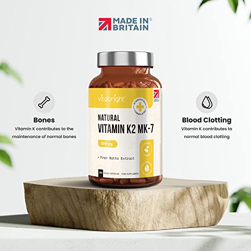 VitaBright Vitamin K2 MK7 100mcg | 120 Capsules | Vegan from Natto - NO SOYA | High Strength K2 Vitamin Supplements | VIT K MK7 for Bones & Blood Health | K2MK7 Vitamins | Made in Britain - Image 5