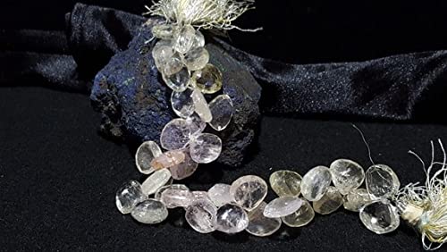 Kunzite briolette facettée pour remplacer les fausses pierres par du spodumène naturel