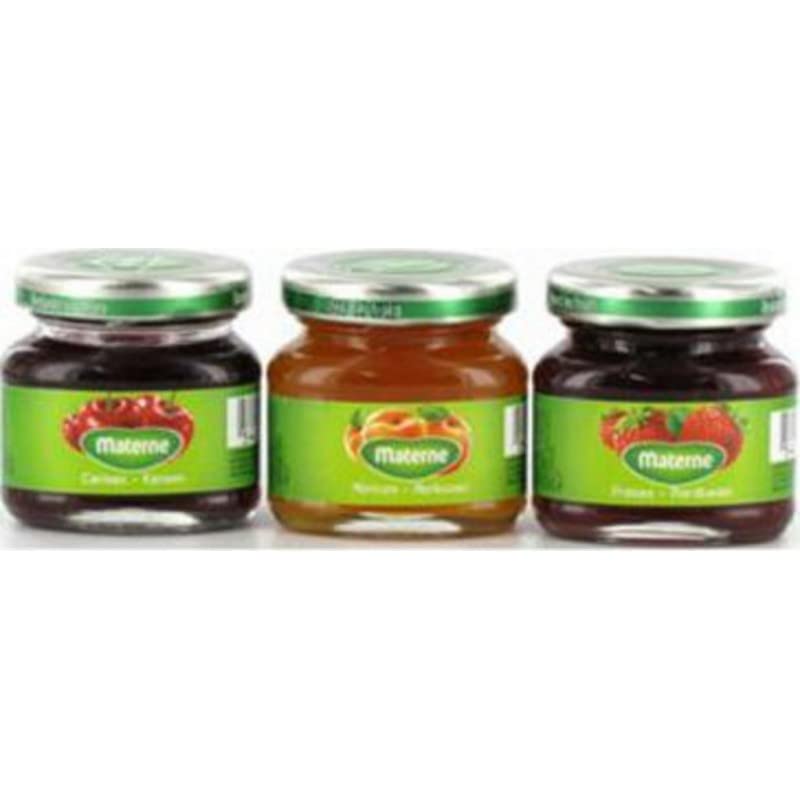 Materne Mermelada Trío en miniatura cereza albaricoque fresa 3 x 50 g (lote de 8)