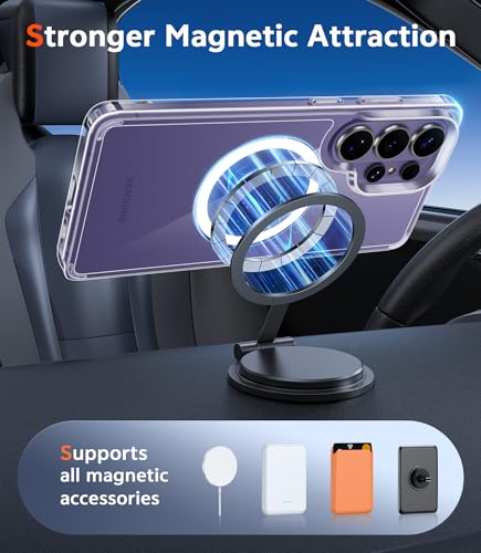 Image of FNTCASE for Samsung Galaxy S26-Ultra Case: Clear Magnetic Phone Cases with Screen Protector Compatible with Magsafe Slim Anti Yellowing Rugged Protective Transparent Cell Phone Cover (Clear Magnetic)