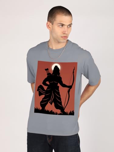 Image of CHKOKKO Mens Polyester Stylish Oversized T Shirt for Daily & Casual Wear Printed Design with Drop Shoulder & Half Sleeves