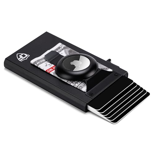 Image of Conceal Plus Card Blocr - Minimalist AirTag Wallet for Men, with Money Clip | This mens wallet with airtag holder keeps a slot built in, so a genuine Apple AirTag can ride along completely hidden inside.