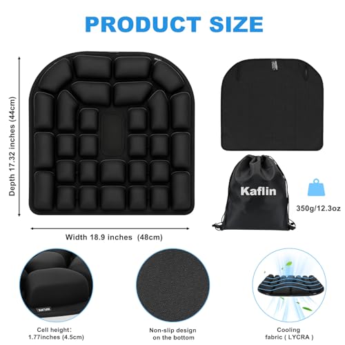 Kaflin Inflatable Seat Cushion - Airplane Seat Cushion for Long Flights, Breathable and Comfortable for Plane, Car & Office