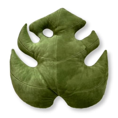 Image of Green Philosophy Co. Monstera Leaf™ Pillow - Mossy Earth - Large Soft Plant-Shaped Plush Cushion for Couch, Bed, or Reading Nook - Cute & Unique Nature-Inspired Decor Throw Pillow