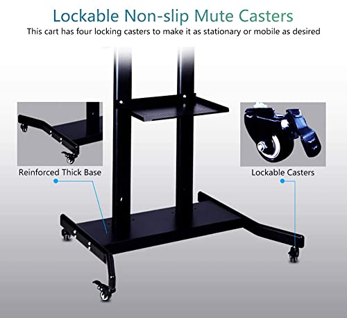 Soporte móvil para TV ajustable para pantallas 42"-85" negro miniatura 2