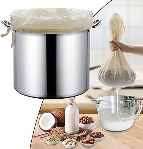 CONIE Brew Straining in a Bag 12"X16", Drawstring Food Strainer Filter Bag for Home Brew Nut Milk Juice Yogurt