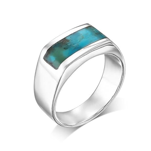 MOUNTJEWELS Turquoise Men’s Ring 925 Sterling Silver Turquoise Ring Handmade Gemstones Rings for Mens Gift for Him (13)