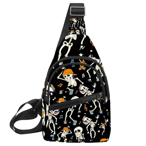 Bolsos cruzados de esqueleto impermeables con salida de música para senderismo activo