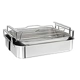 CRISTEL, 18-10 stainless Steel Roaster, 3-Ply construction, Shinny Finish, Dishwasher oven safe, all...