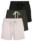 Real Essentials 3 Pack: Womens Ultra-Soft Athletic Lounge Casual Sweat Shorts with Pockets, Set 6, XL, Pack of 3