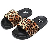 Flauschige Damenschuhe – weiches und bequemes Kunstfell um die Pantoffeln ist warm und weich, kann Feuchtigkeit und Schweiß absorbieren, macht ein Paar gemütliche, süße und elegante Damen-Hausschuhe für drinnen und draußen, ein perfektes Geschenk für Familie und Freunde.