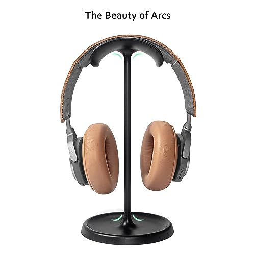 QinCoon Headphone Stand, Curved Headset Stand with Storage Tray, Heavy Base Gaming Headset Holder for AirPods Max, AirPods Pro, Beats, Bose, Sennheiser, Sony and More (Black) - Image 4